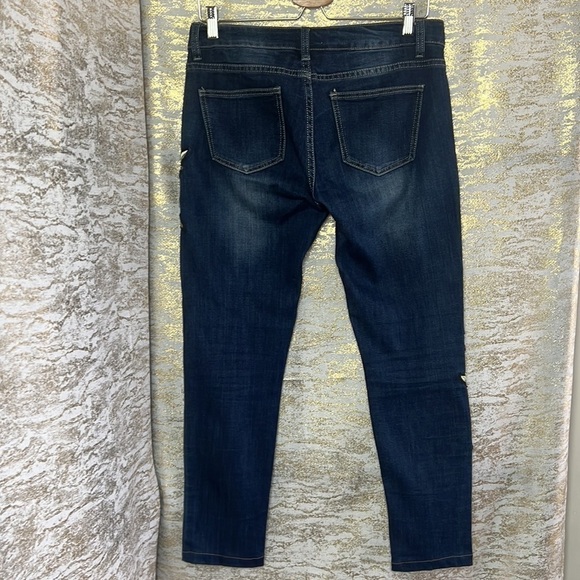 MONDAY Premium Dark Wash Embroidered/Studded Jeans Size M - Picture 8 of 12